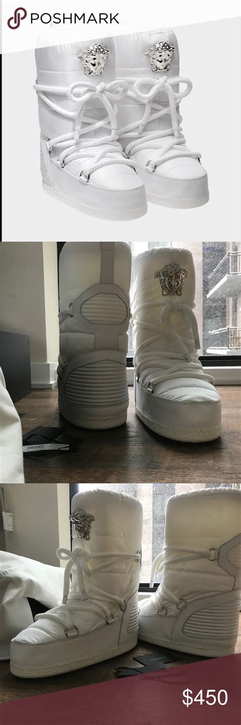 versace moon boots white|versace lace up boots.